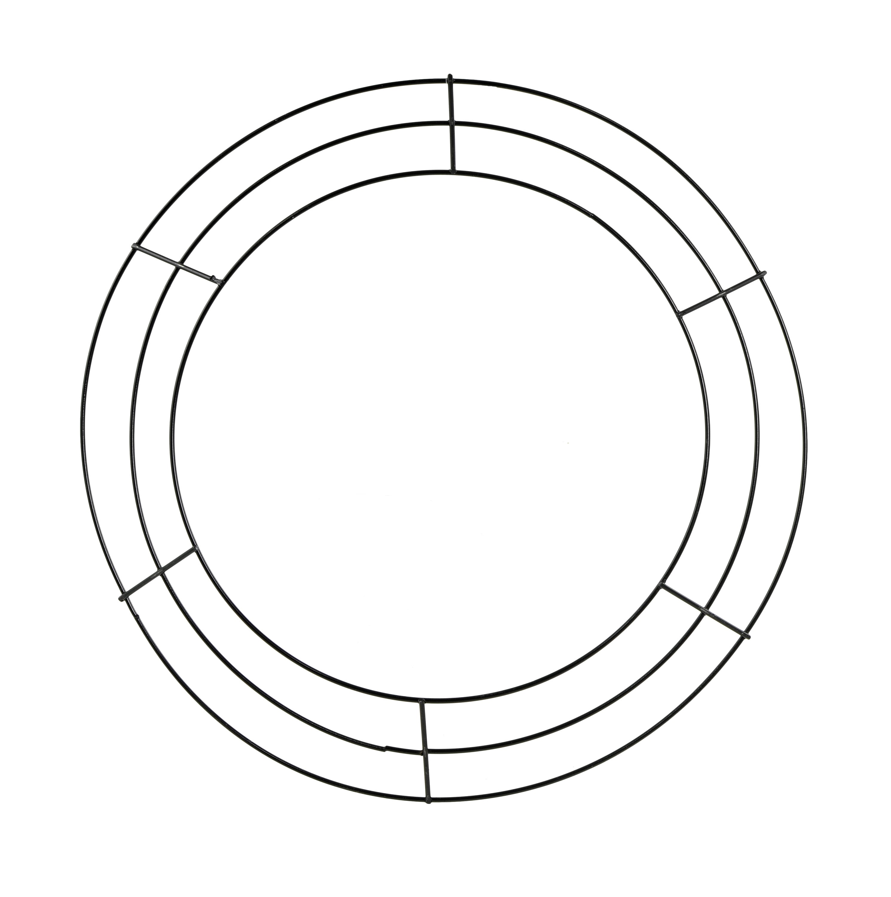 14" Wire Wreath Frame: 3-Wire Black