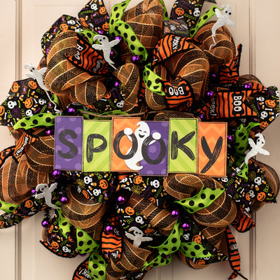 14" Wooden Sign: Spooky Blocks
