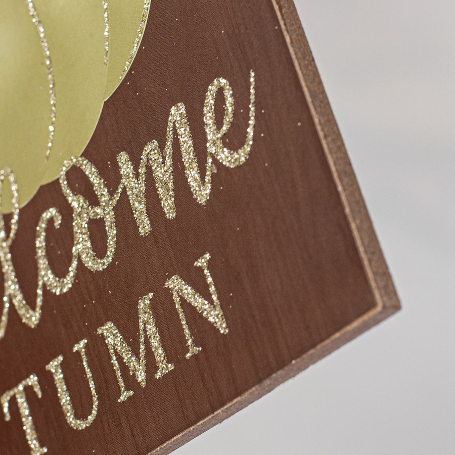 12" Wooden Sign: Welcome Autumn Pumpkin Tag