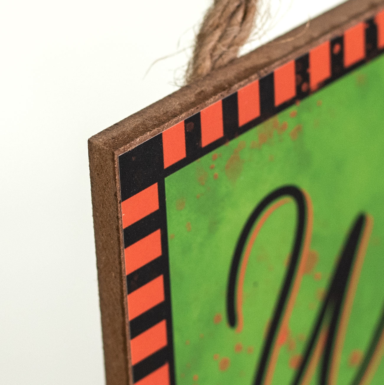 10" Square Wooden Sign: Witch Way To The Candy