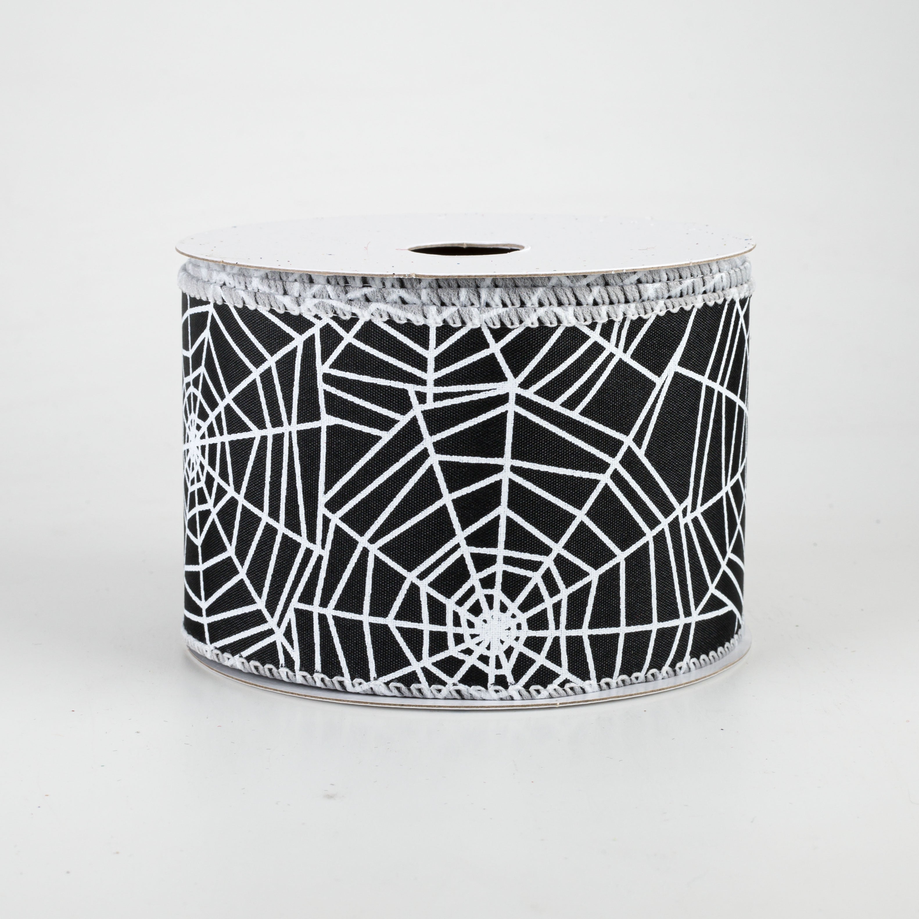 2.5" Spider Web Satin Ribbon: Black (10 Yards)