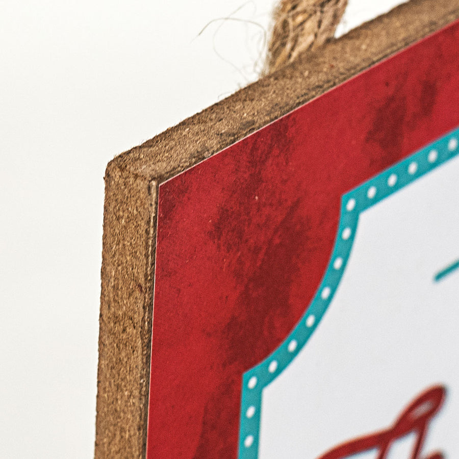 12" Wooden Sign: North Pole Express Blue