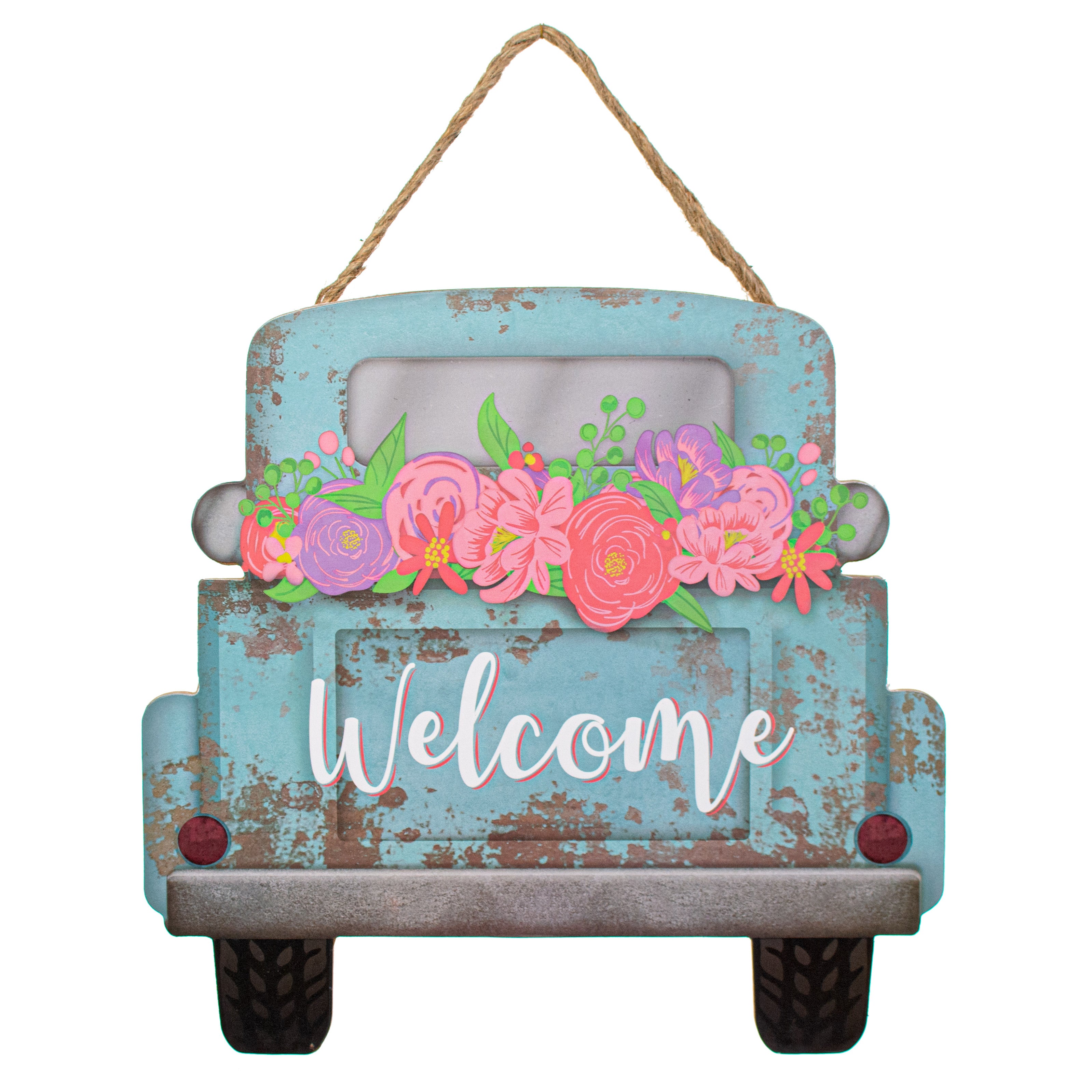 12" Welcome Flowers Old Truck Sign