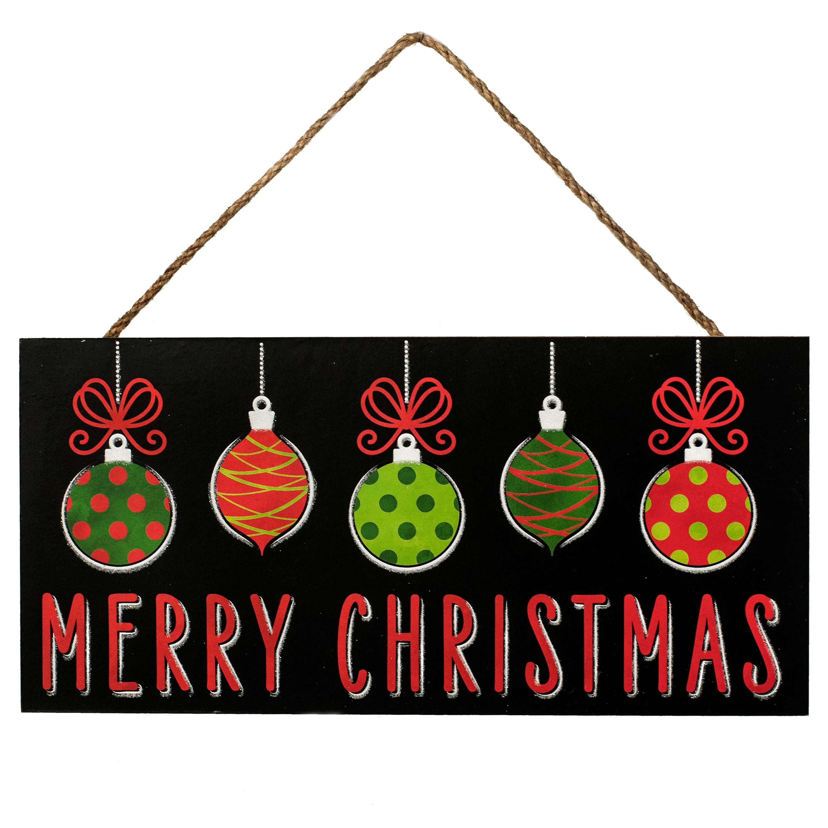 12" Wooden Sign: Retro Santa Ornament Merry Christmas