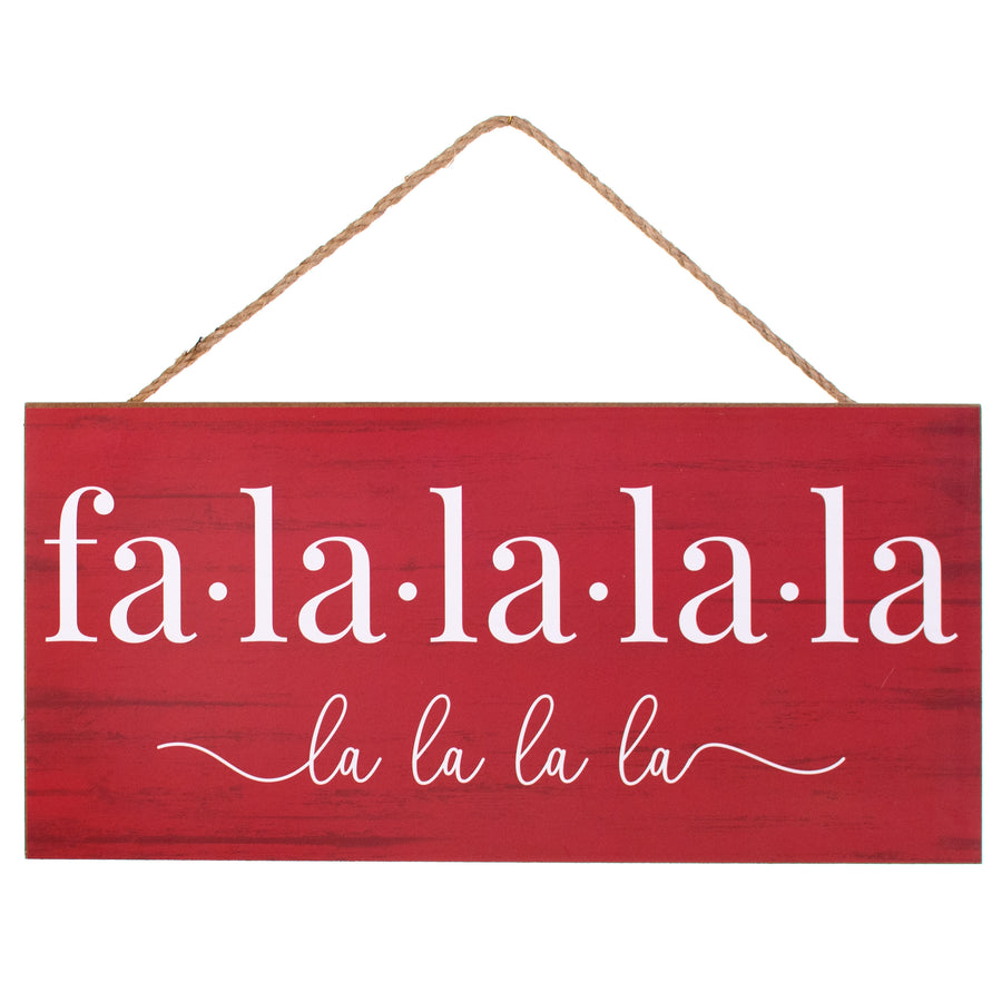 12" Wooden Sign: Fa La La La La
