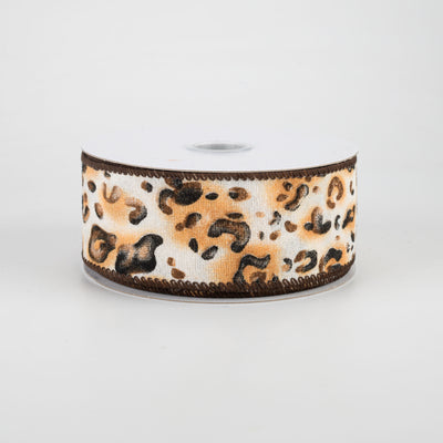 1.5" Canvas Leopard Print Ribbon (10 Yards)