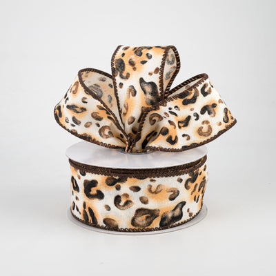 1.5" Canvas Leopard Print Ribbon (10 Yards)