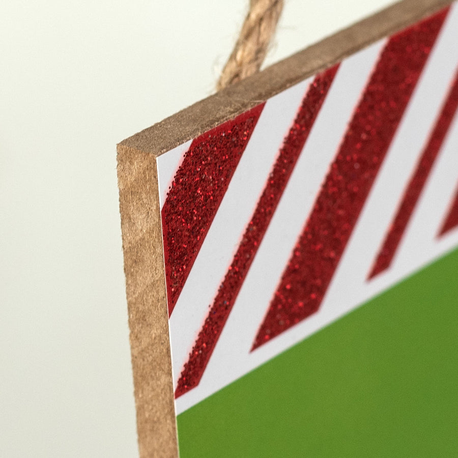 10" Square Wooden Sign: Holly Jolly