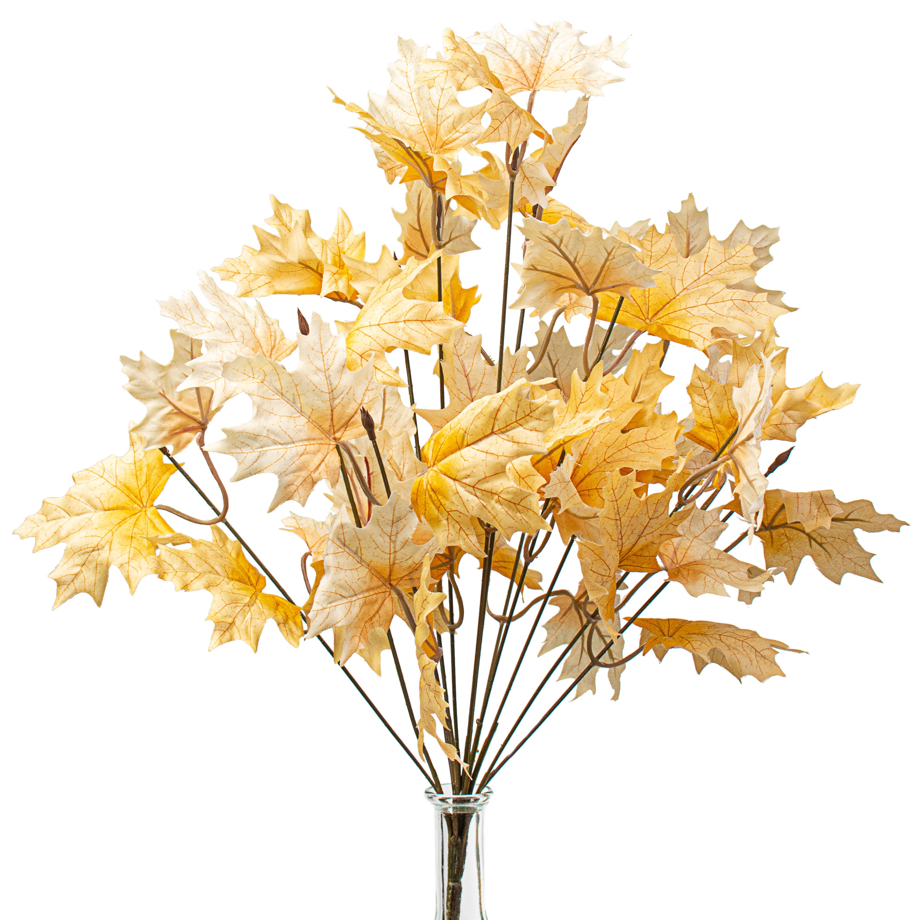 20" Maple Leaf Bush: Beige