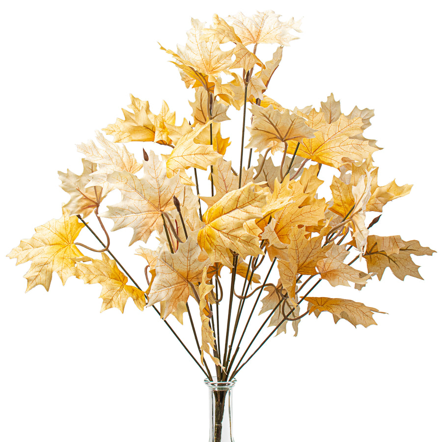 20" Maple Leaf Bush: Beige