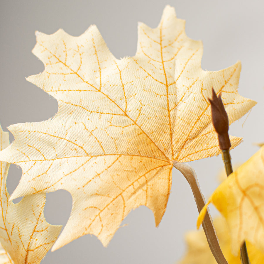 20" Maple Leaf Bush: Beige