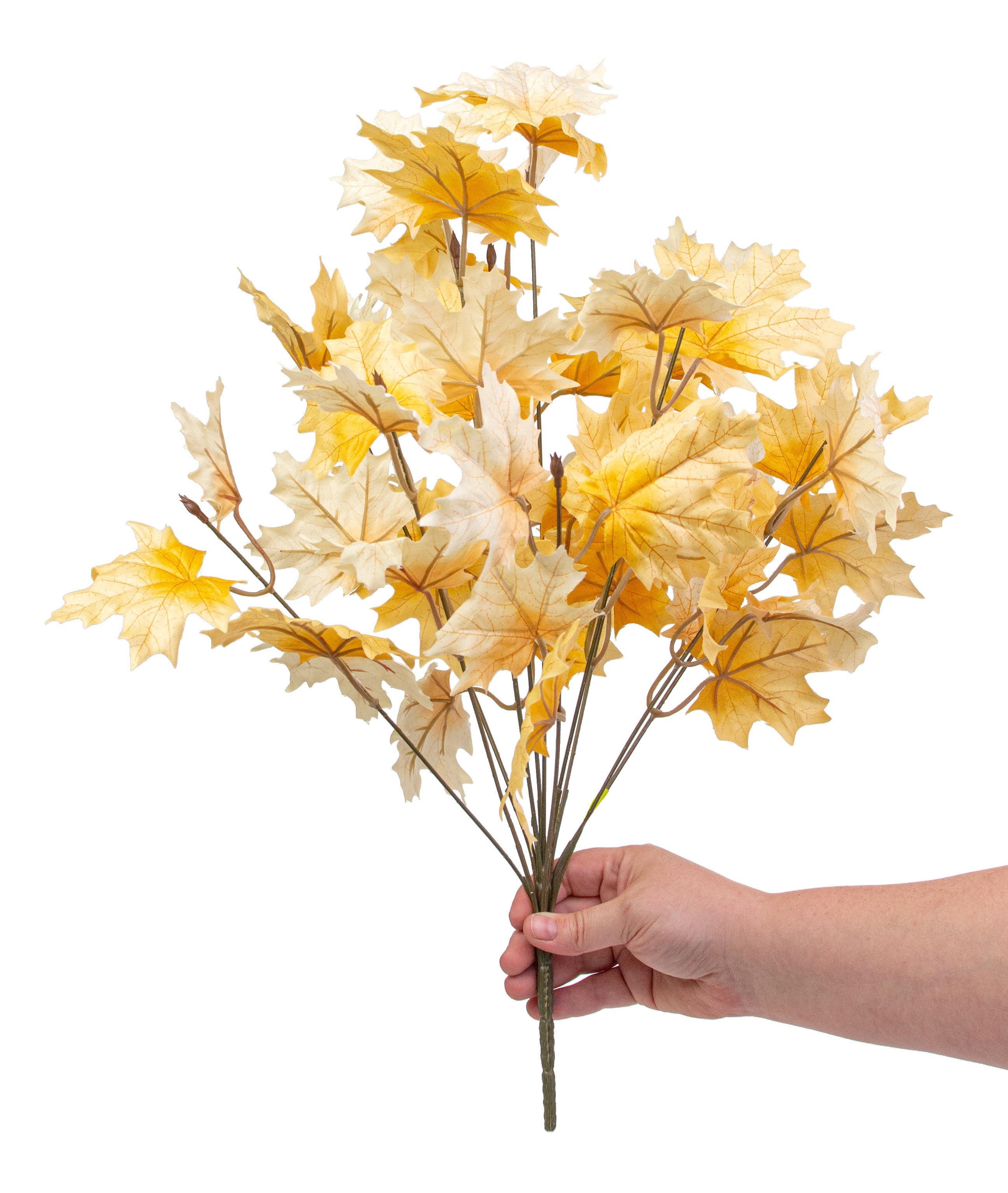 20" Maple Leaf Bush: Beige
