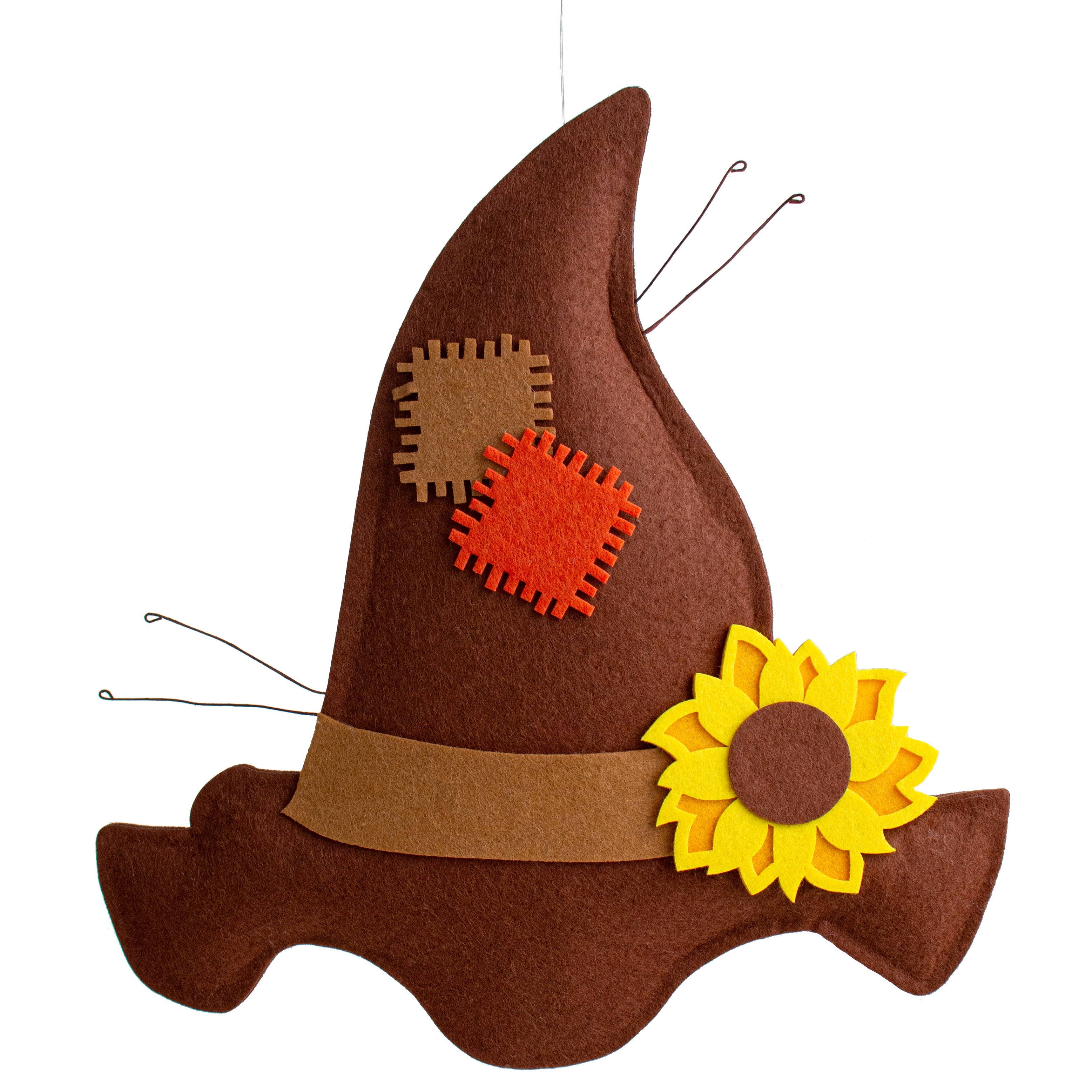 14" Felt Scarecrow Hat Wreath Accent