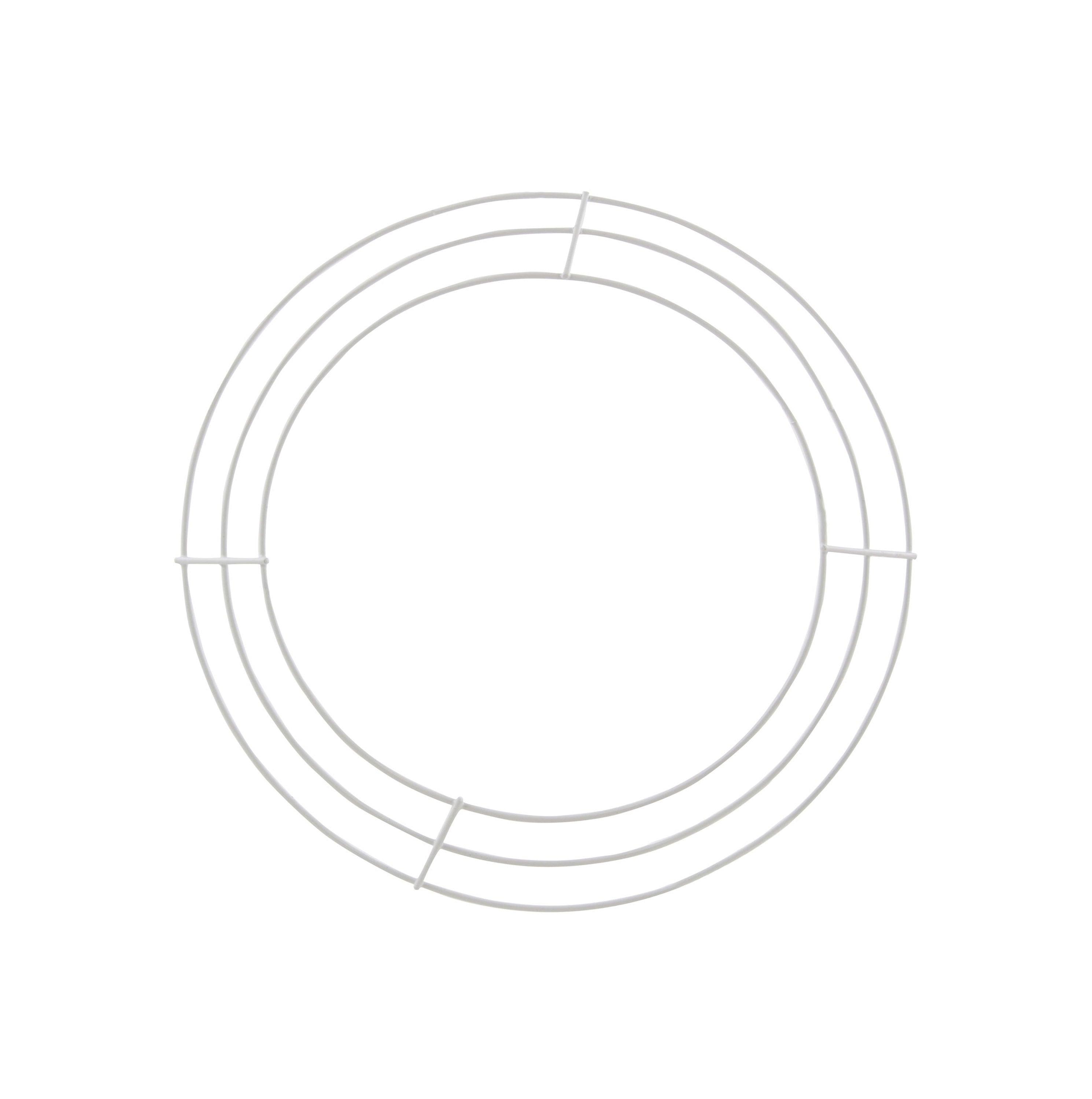 12" Wire Wreath Frame: 3-Wire White