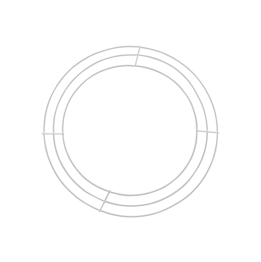 12" Wire Wreath Frame: 3-Wire White