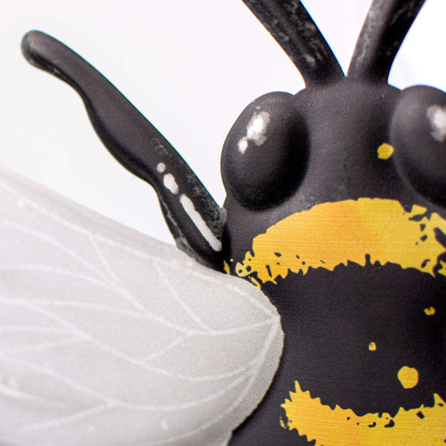 12" Metal Embossed Hanger: Bee
