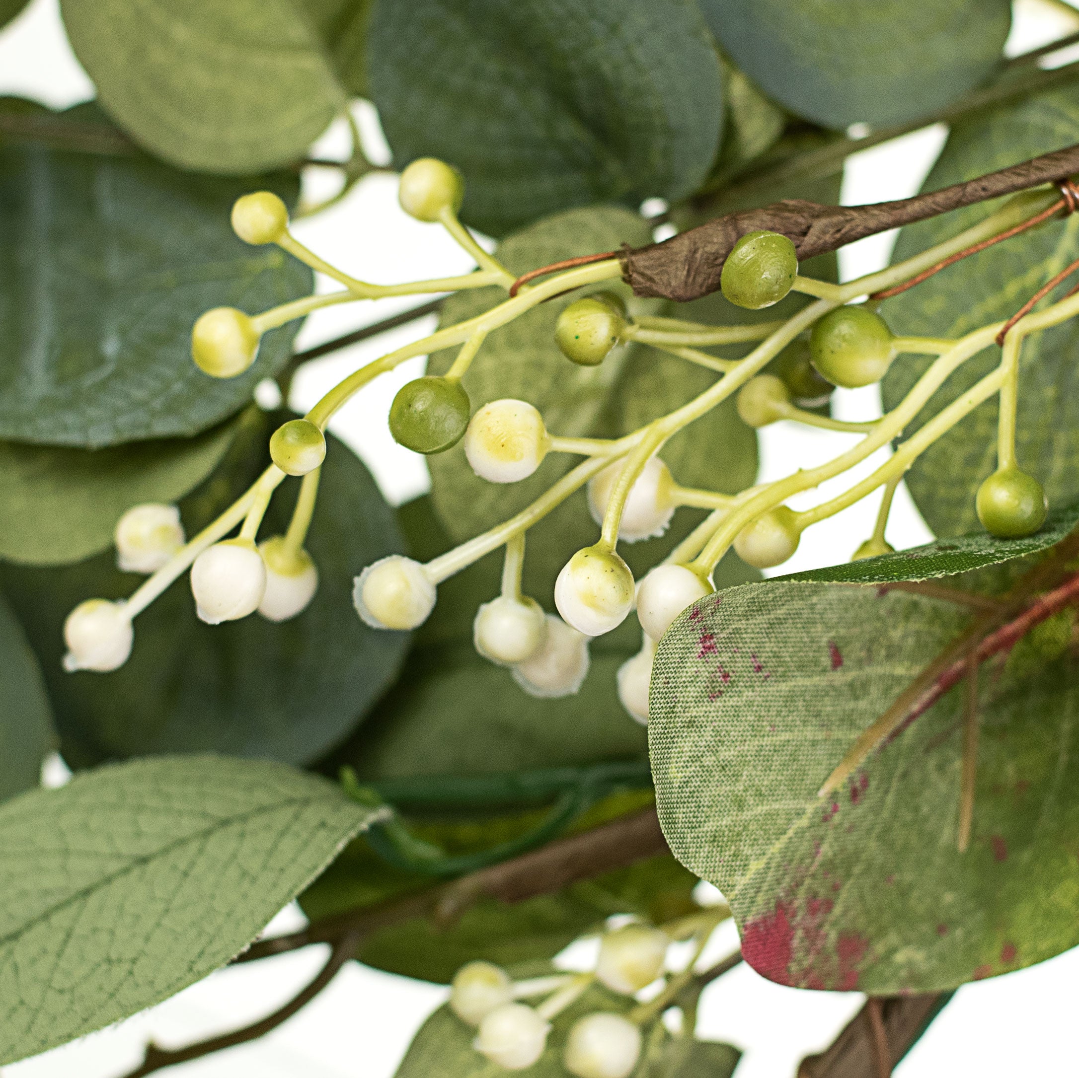 26" Eucalyptus Berry Teardrop: Sage Green