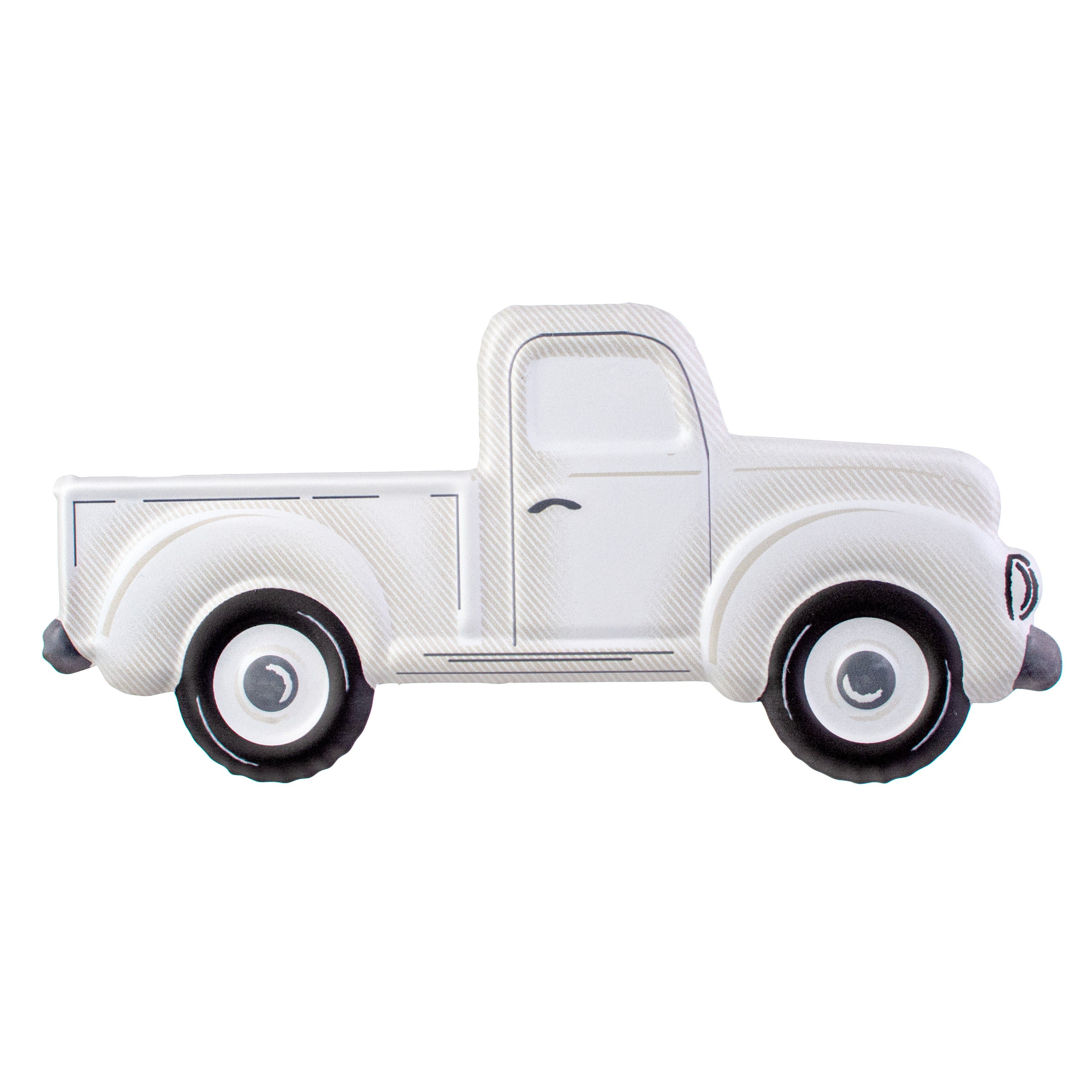 12" Metal Embossed Hanger: White Truck