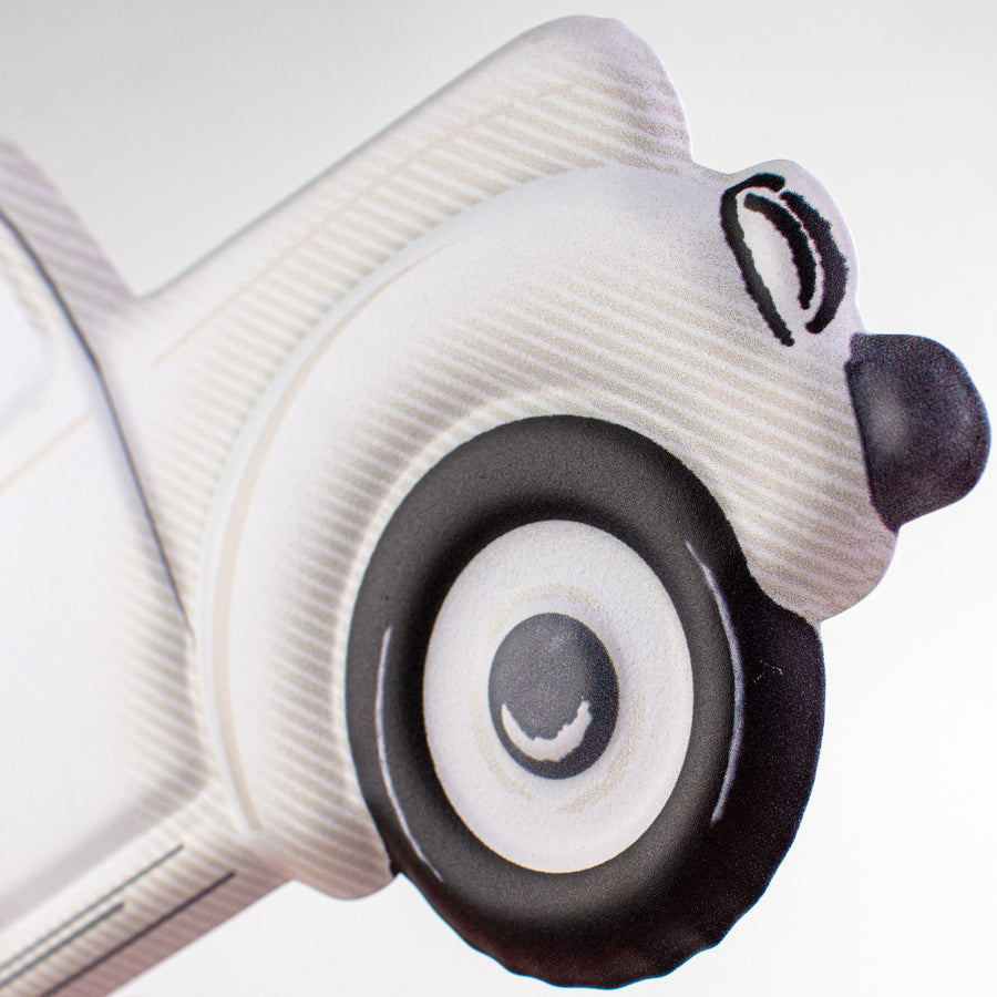 12" Metal Embossed Hanger: White Truck