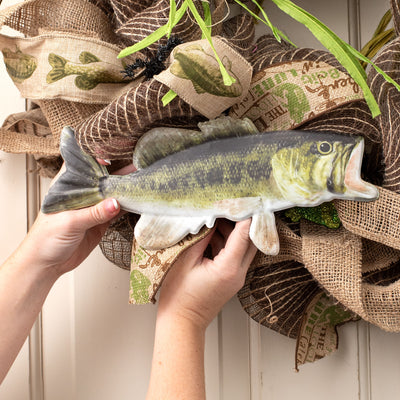 12" Metal Embossed Hanger: Large Mouth Bass