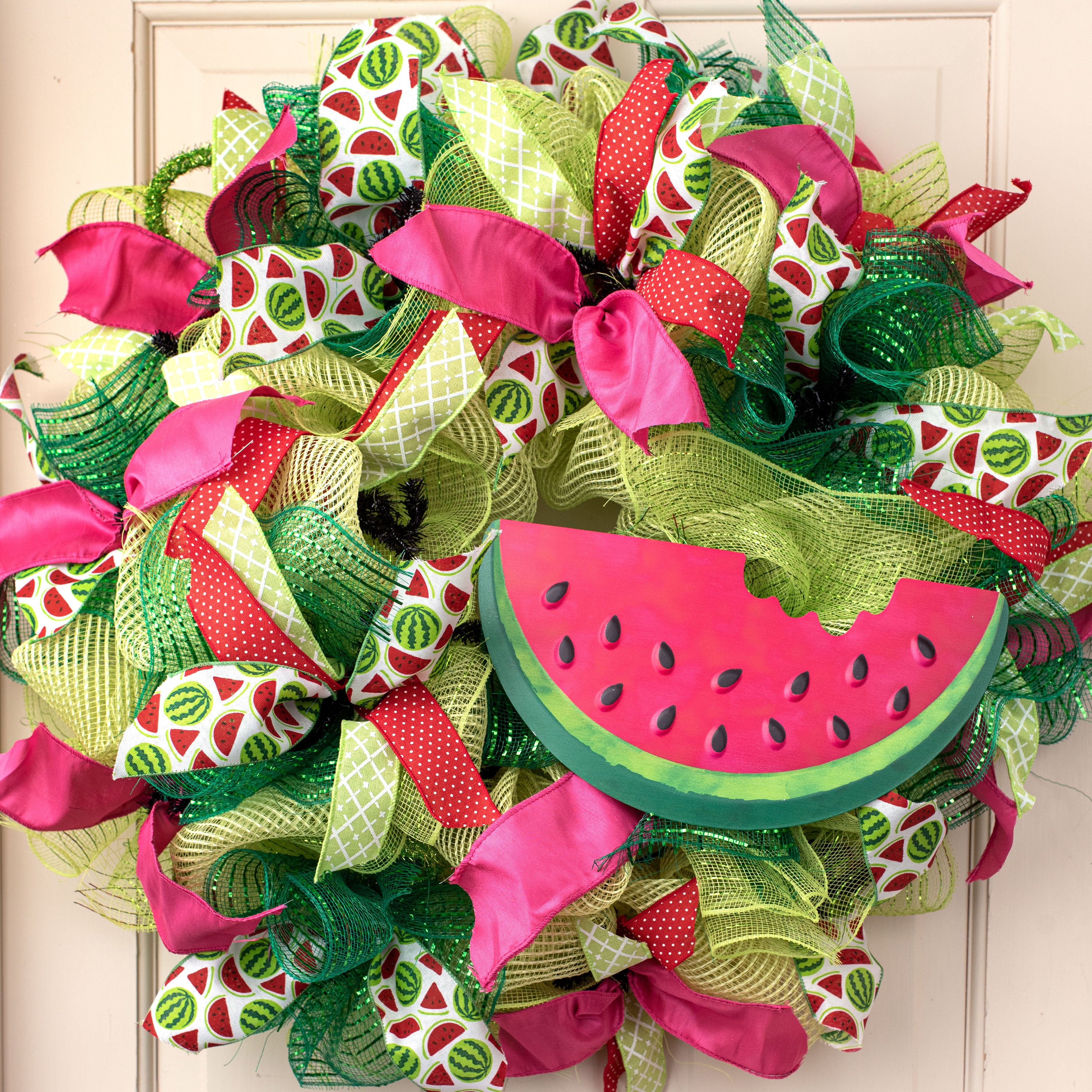 12" Metal Embossed Hanger: Watermelon