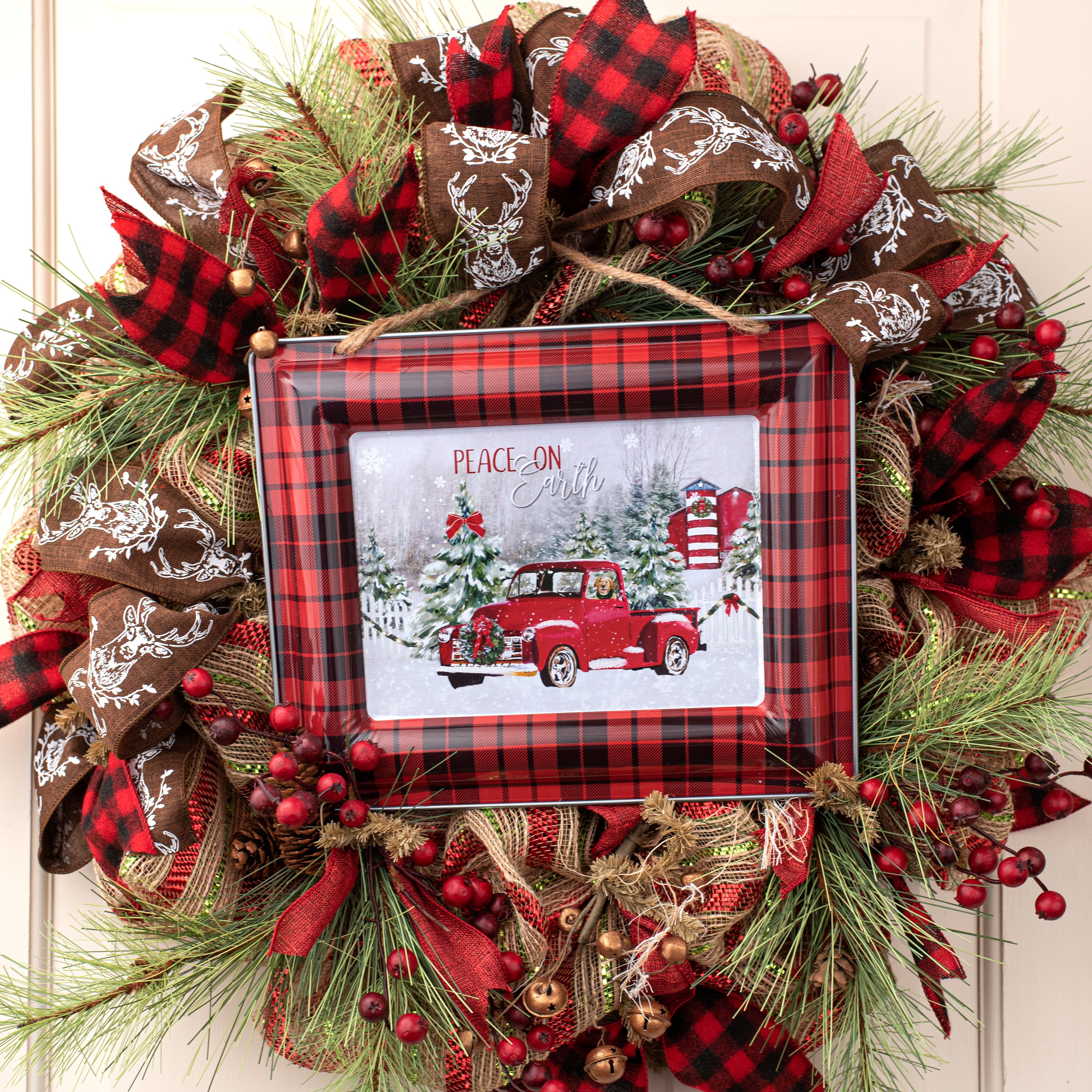 12" Metal Sign: Peace On Earth, Christmas Truck