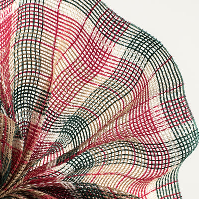 10" Fabric Plaid Mesh: Red, Green, Natural, Cream, White