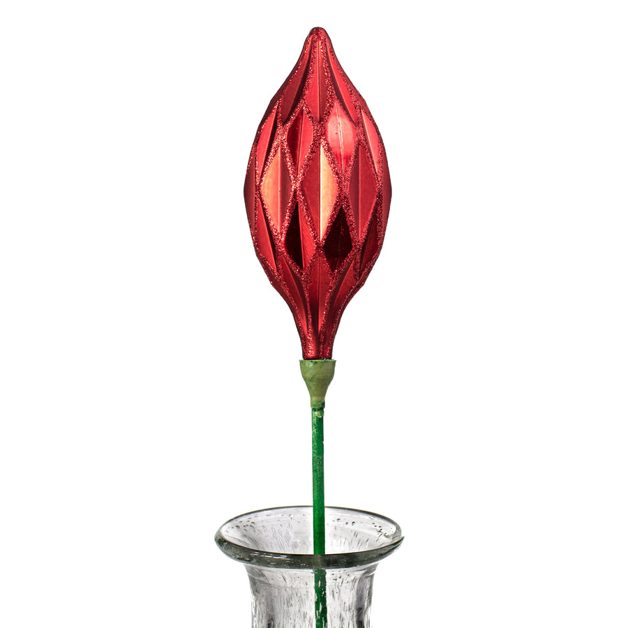6.25" Diamond Finial On Pick: Red
