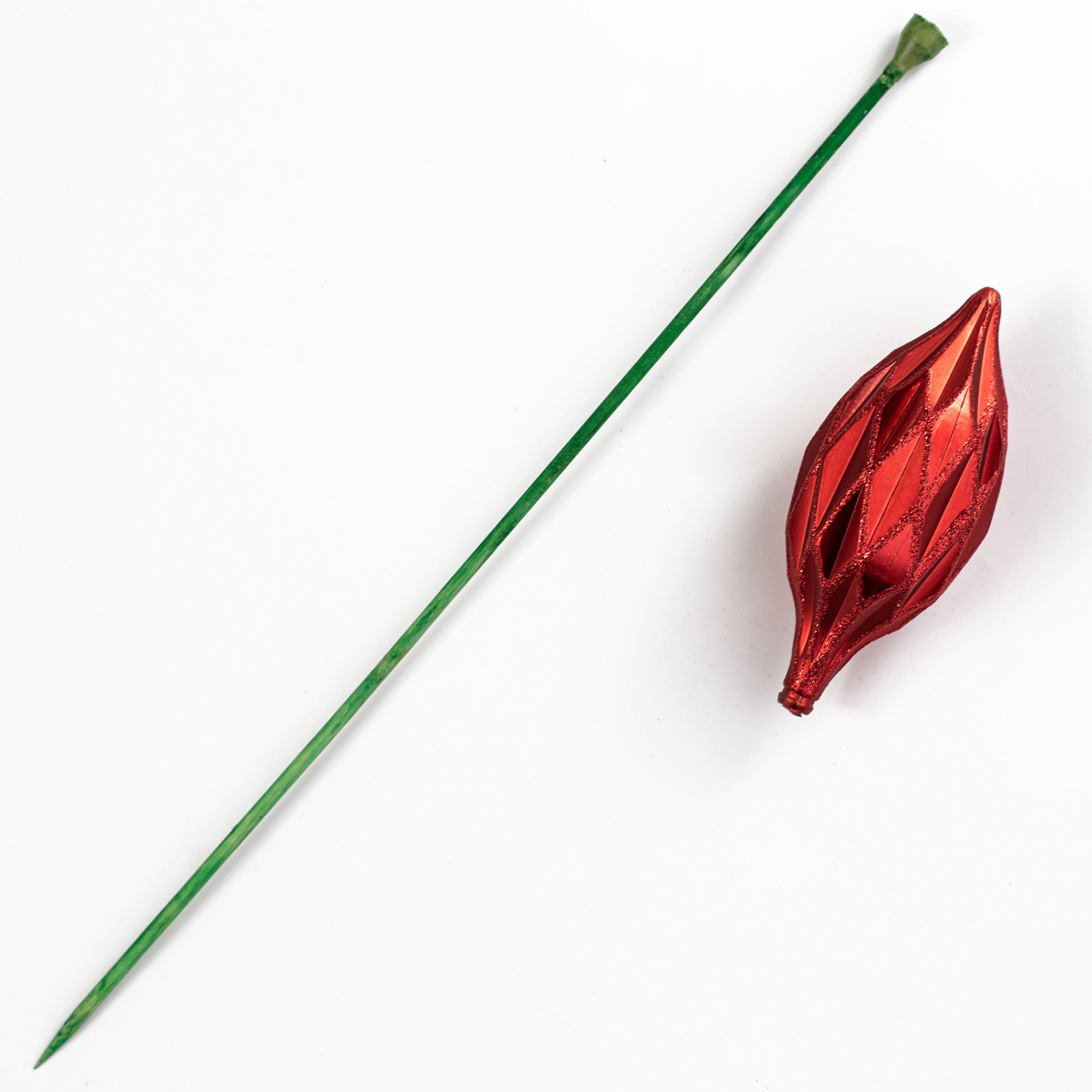 6.25" Diamond Finial On Pick: Red
