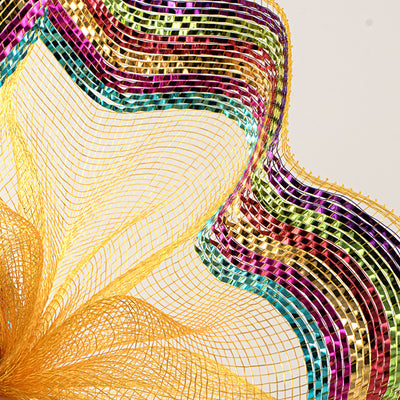 10" Border Stripe Metallic Mesh: Multi Brights