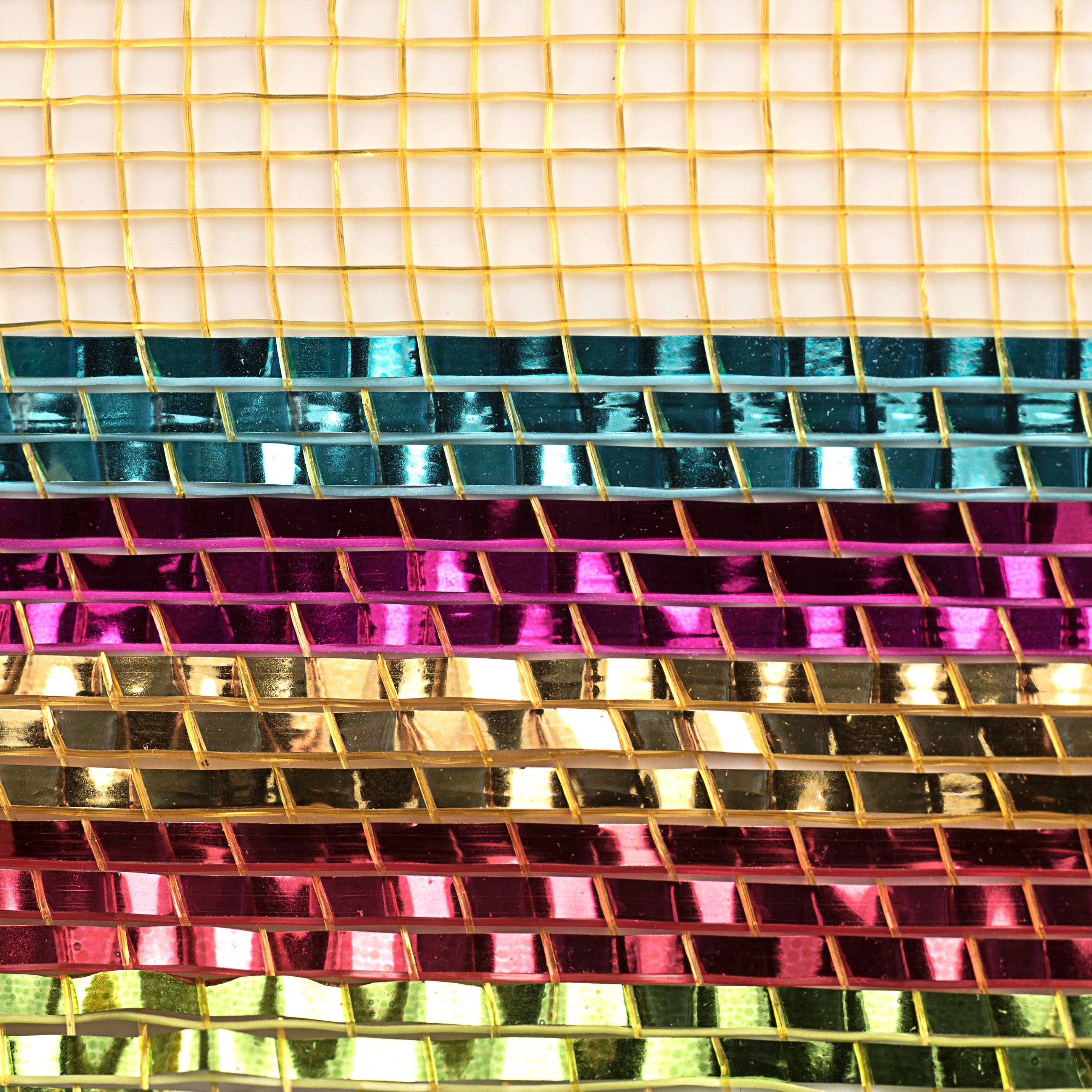 10" Border Stripe Metallic Mesh: Multi Brights