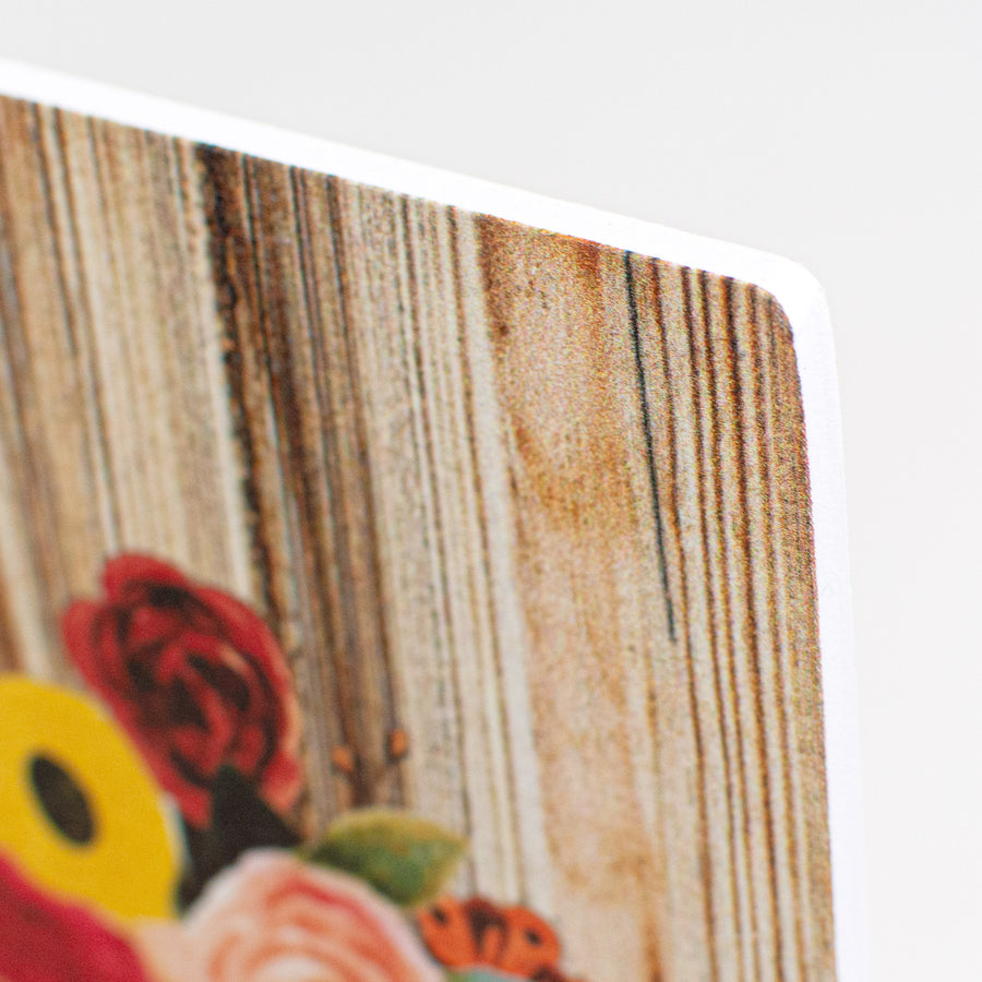 Waterproof Fall Floral Wreath Sign (5" x 15")