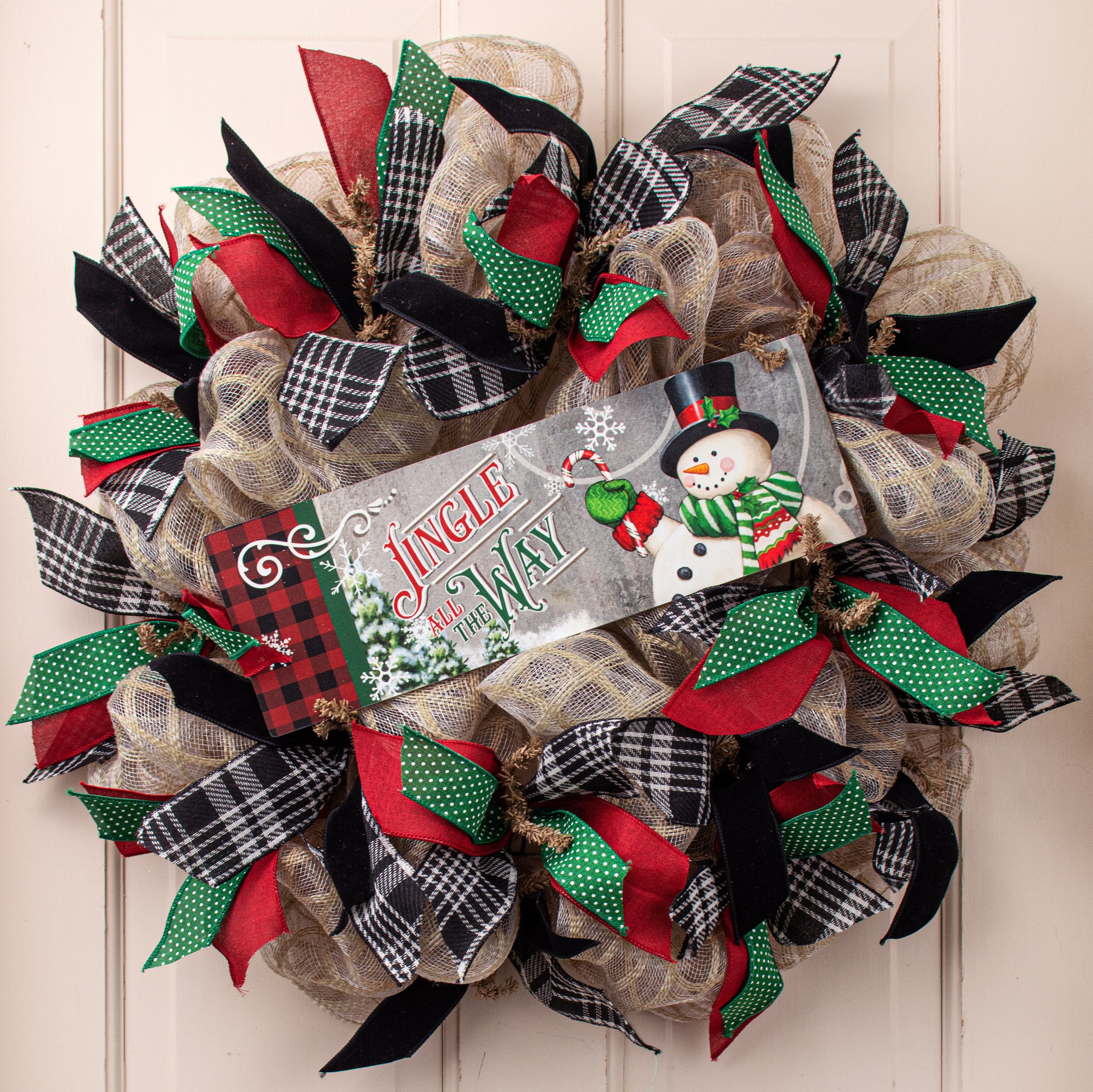 Waterproof Jingle all the Way Snowman Sign (5" x 15")