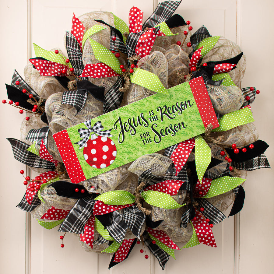 Waterproof Jesus is the Reason Ornament Sign (5" x 15")