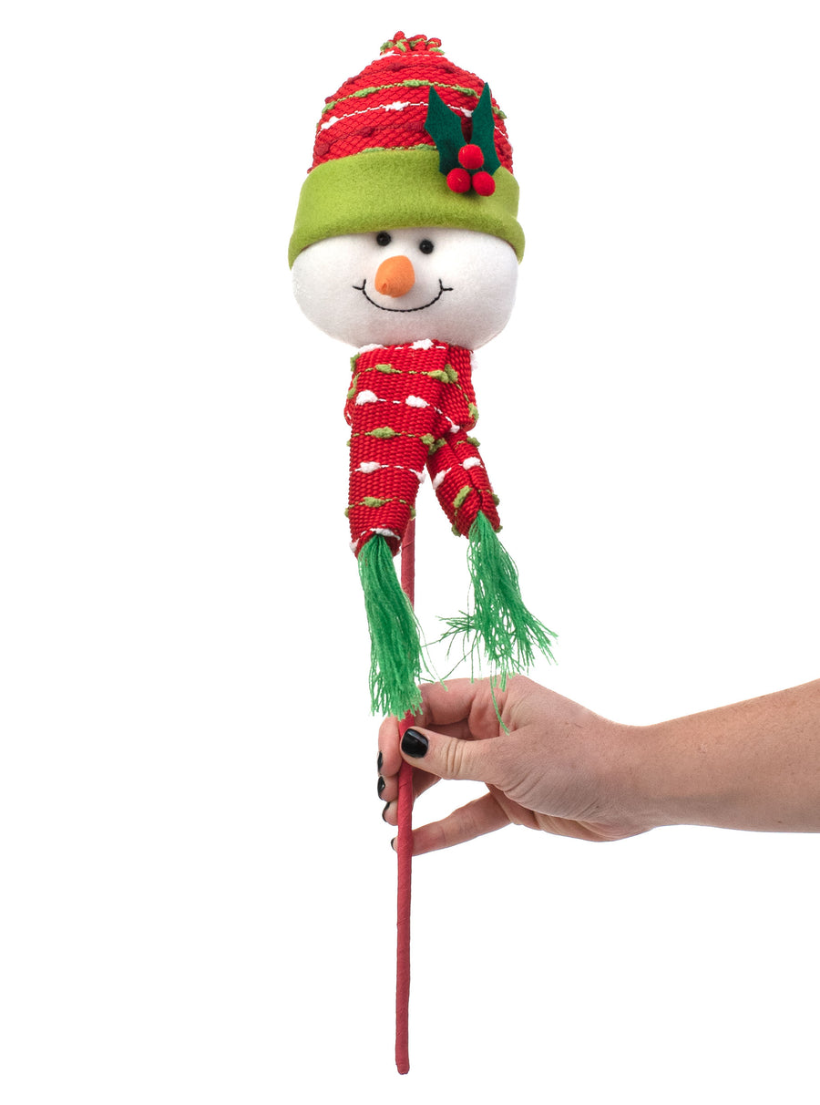 19" Snowman Head Pick: Small Red