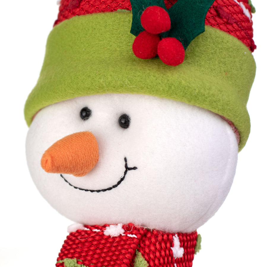 19" Snowman Head Pick: Small Red