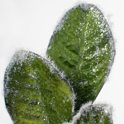 20" Magnolia Leaf Spray: Green Flocked