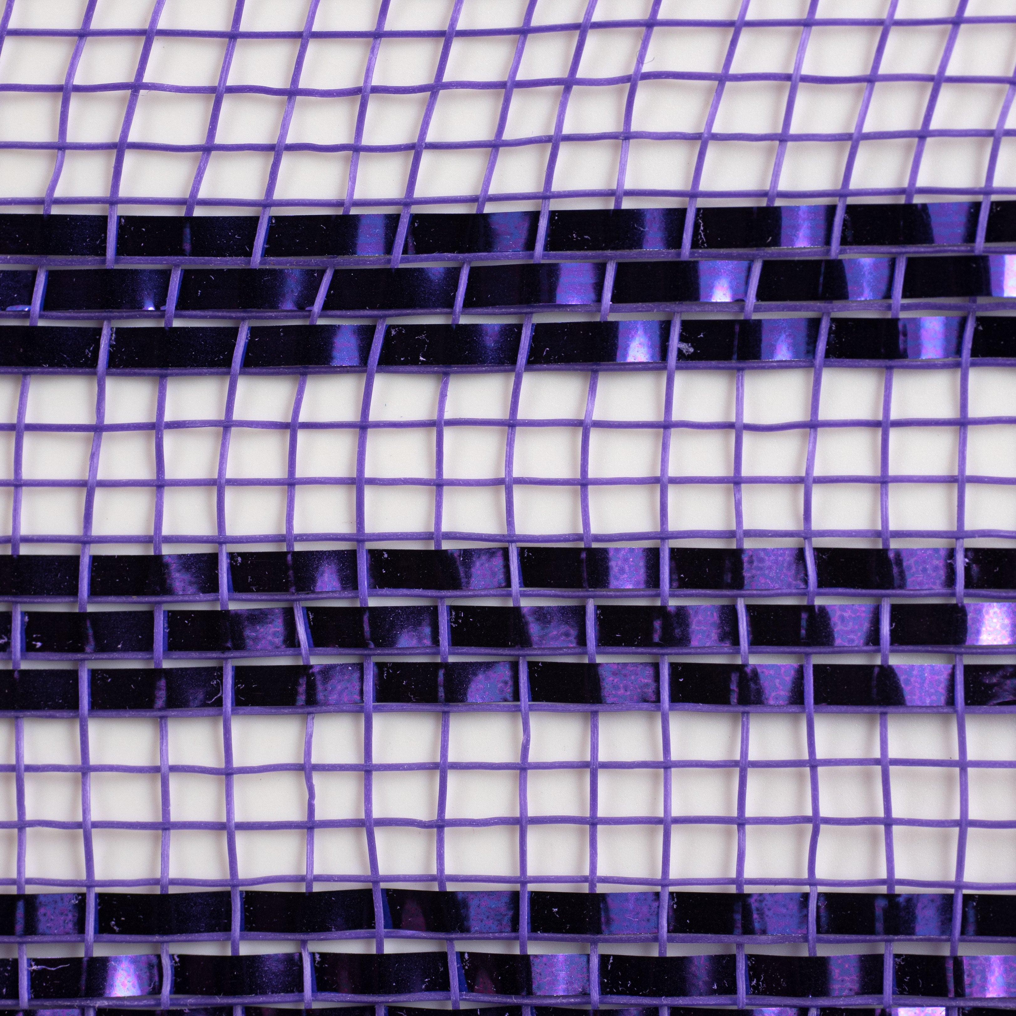 10" Border Stripe Metallic Mesh: Purple