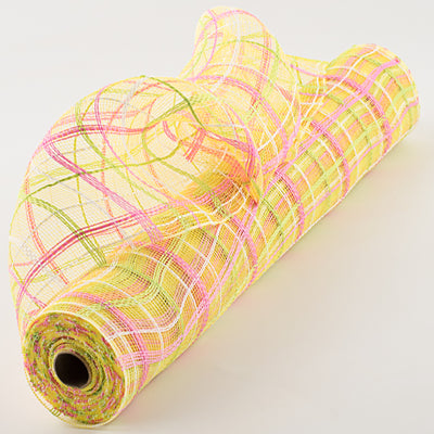 21" Crystal Plaid Mesh: Yellow, Pink, Lime, White