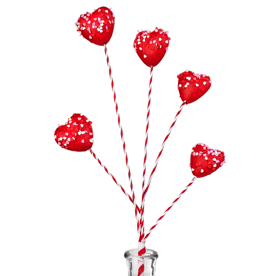 20" Sprinkle Heart Marshmallow Spray: Red