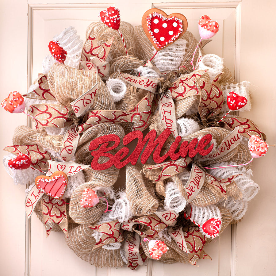20" Sprinkle Heart Marshmallow Spray: Red