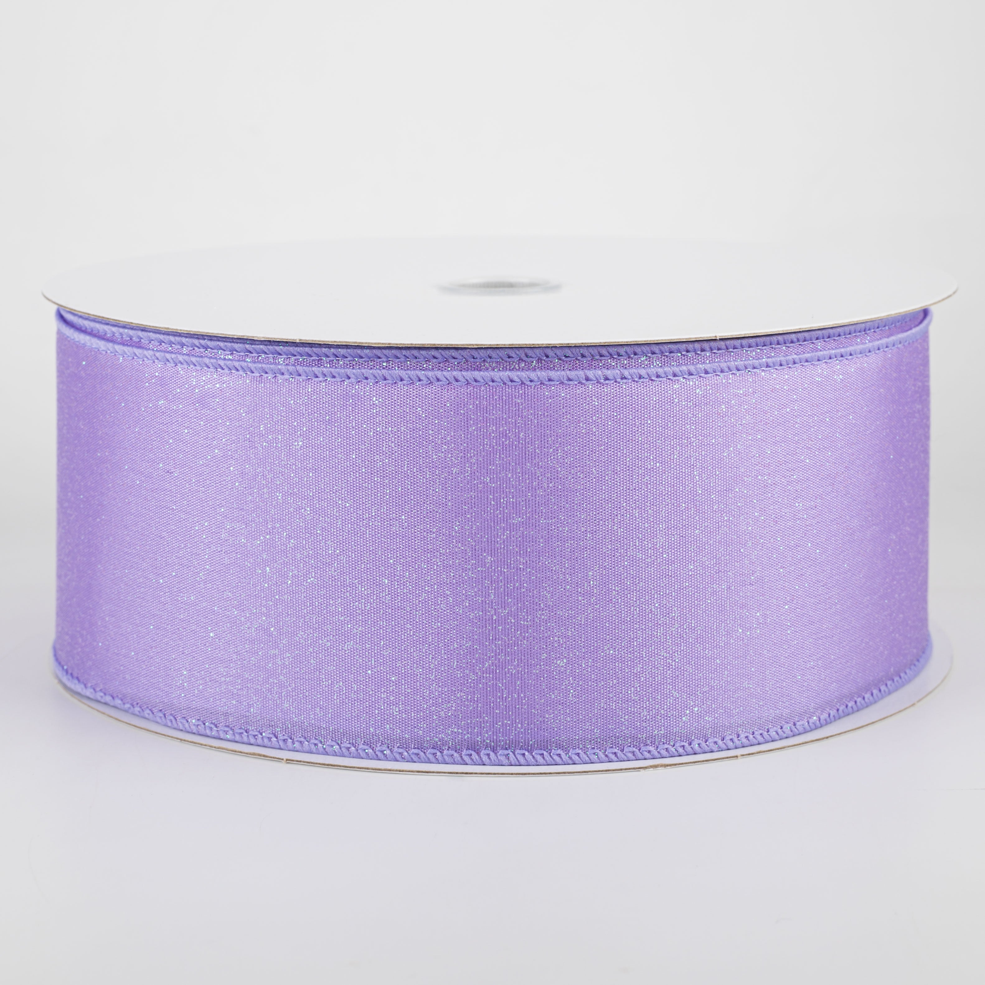 2.5" Iridescent Glitter Misted Satin Ribbon: Lavender (50 Yards)