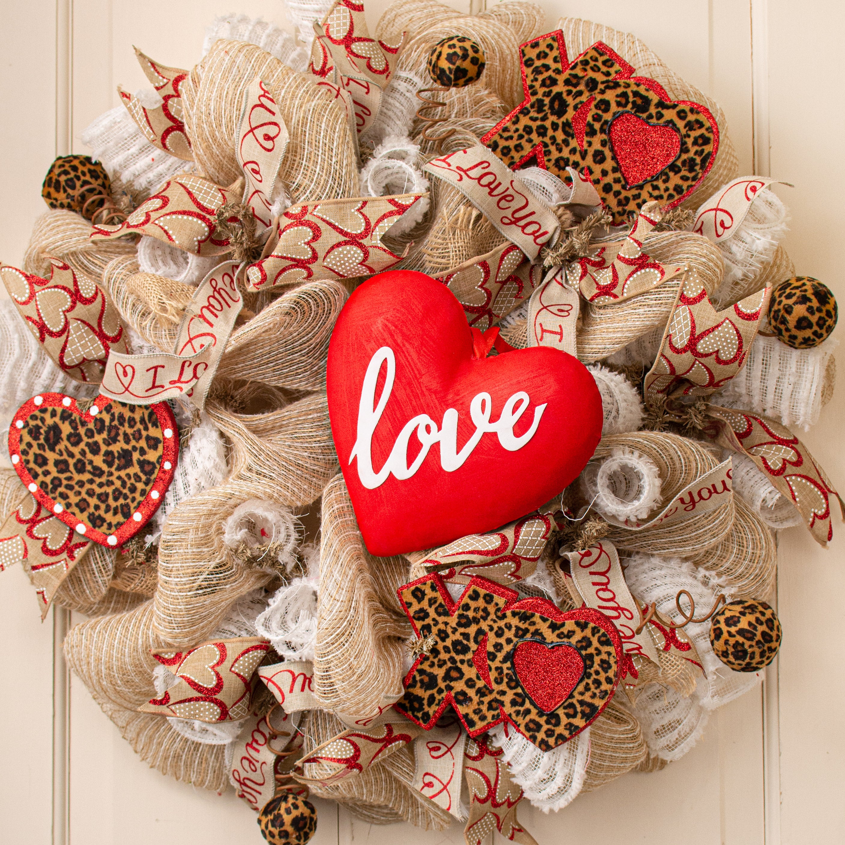8" Love Heart Puffed Ornament