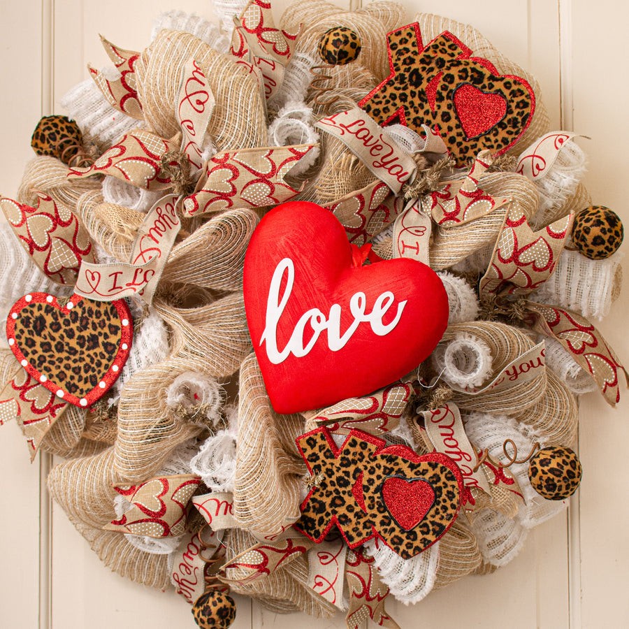 8" Love Heart Puffed Ornament