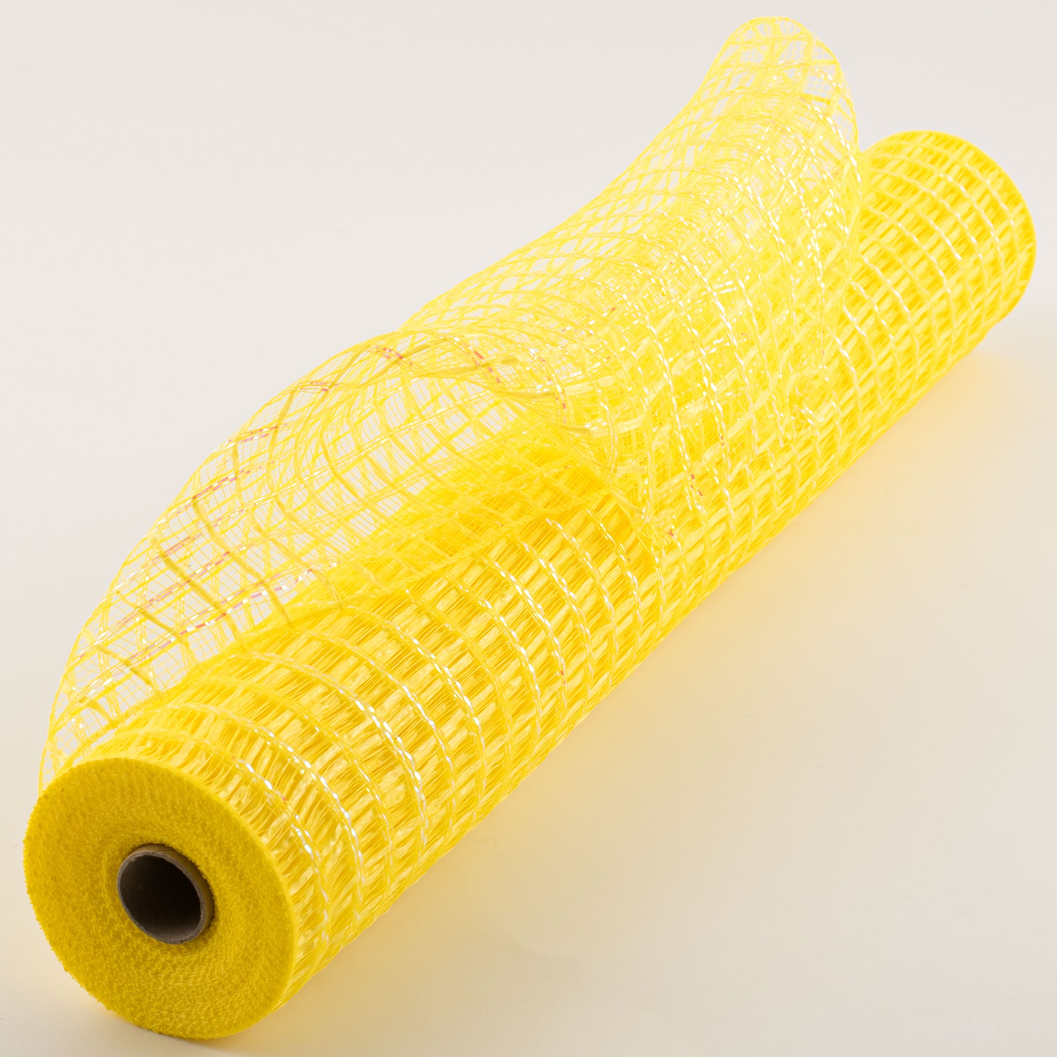 21" Wide Weave Metallic Mesh: Daffodil Check