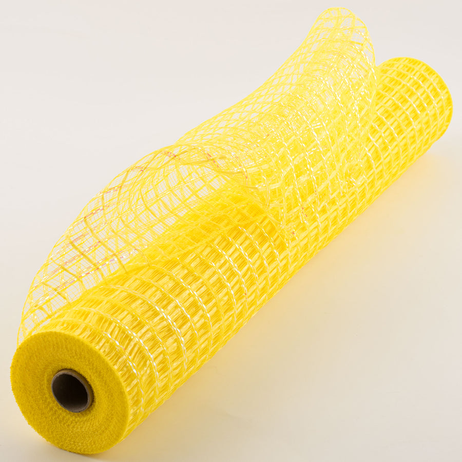 21" Wide Weave Metallic Mesh: Daffodil Check