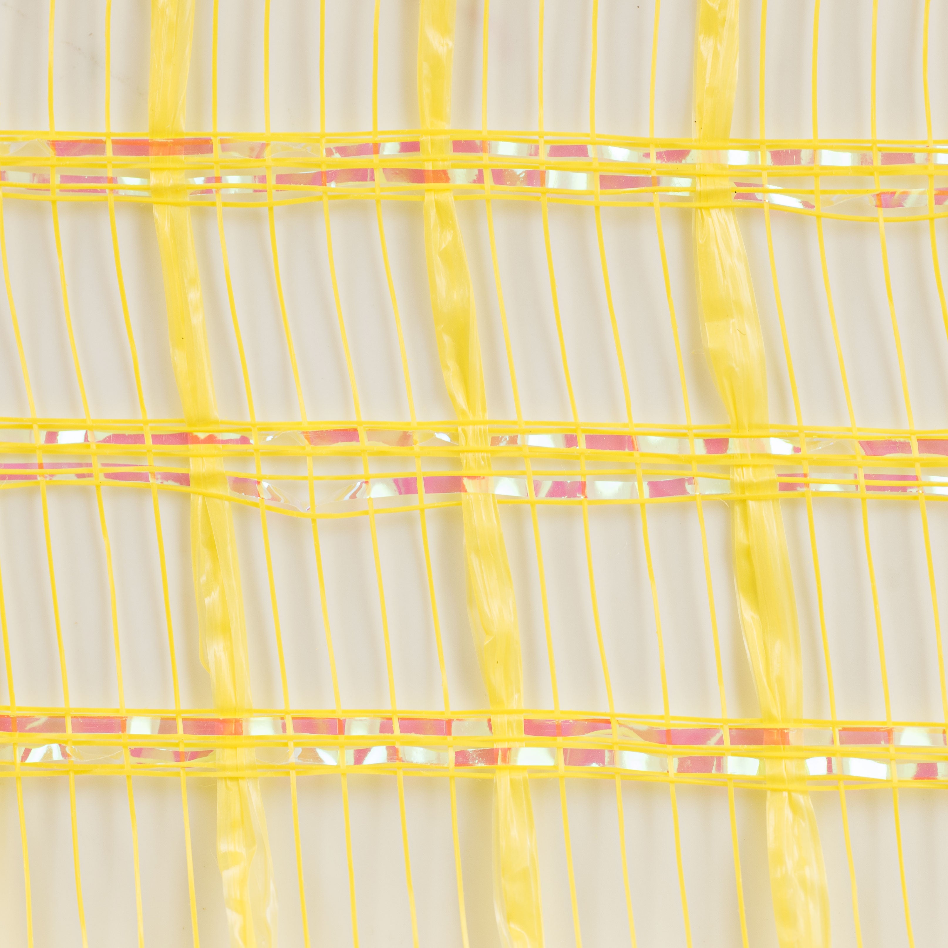 21" Wide Weave Metallic Mesh: Daffodil Check