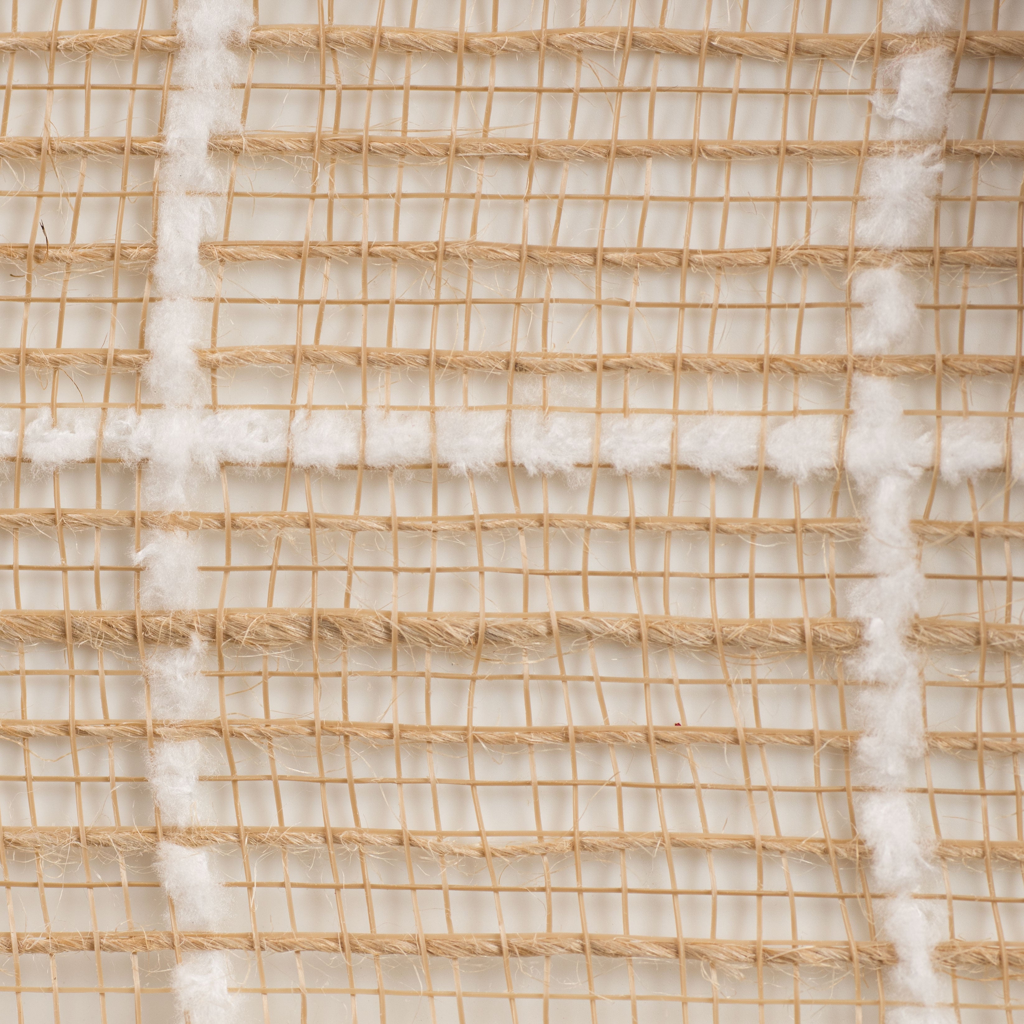 10" Burlap Fuzzy Grid Mesh: Natural & White