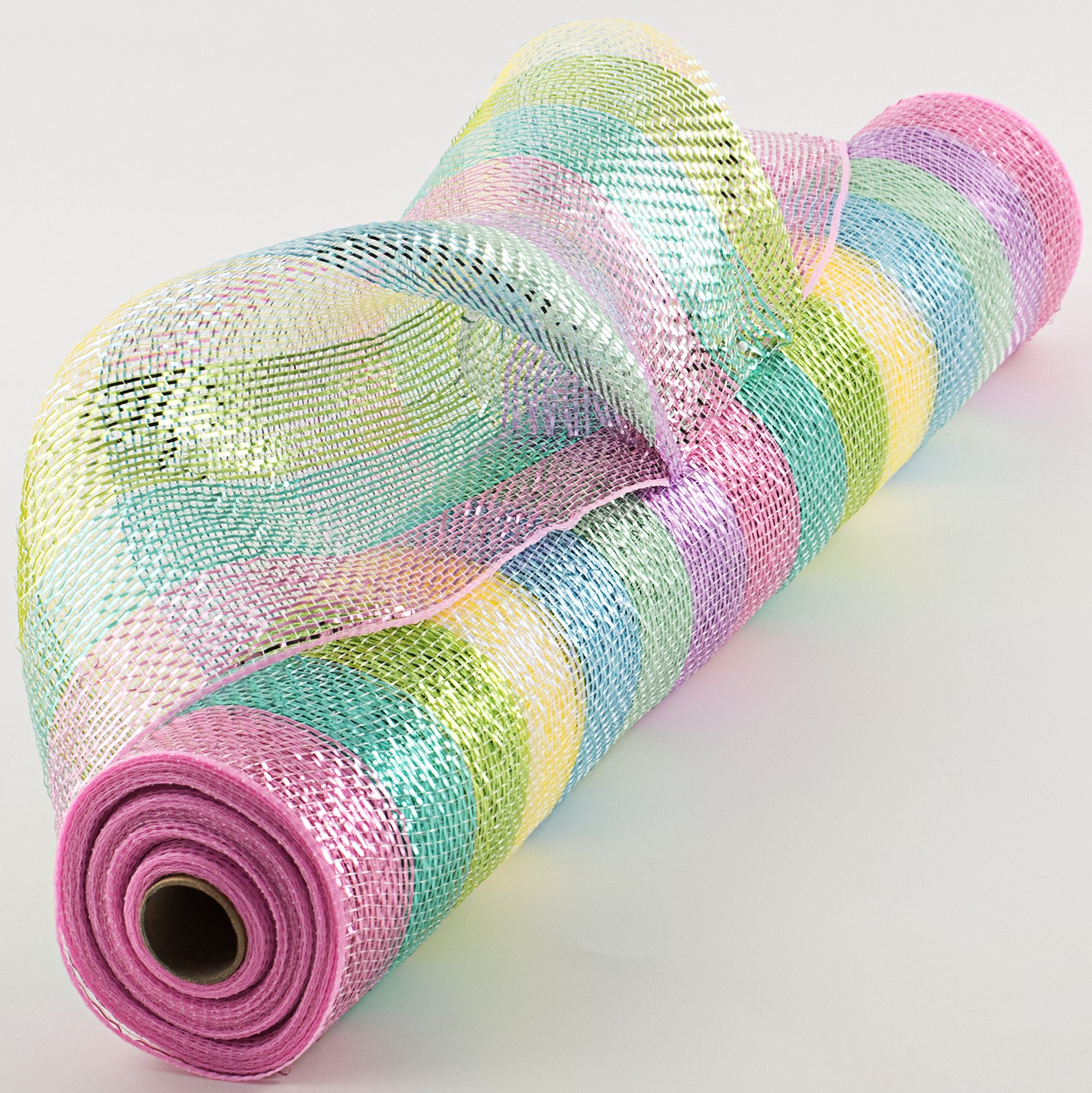 21" Metallic Stripe Mesh: Pastel Easter