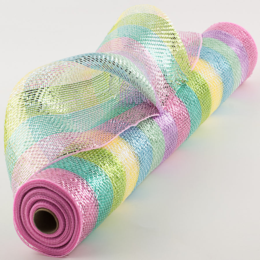 21" Metallic Stripe Mesh: Pastel Easter